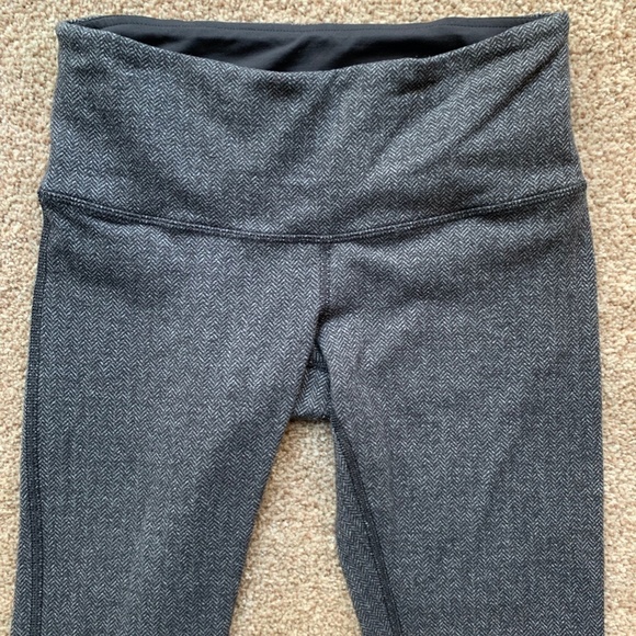 Lululemon 4 Runder Under Rulu Pant Herringbone Black Grey Tight Legging Speed - Picture 5 of 13